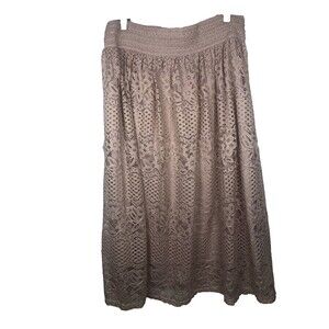 Metro Wear Size L Lace/Mesh Skirt Midi Rustic Fairy BOHO Cottage Core Feminine